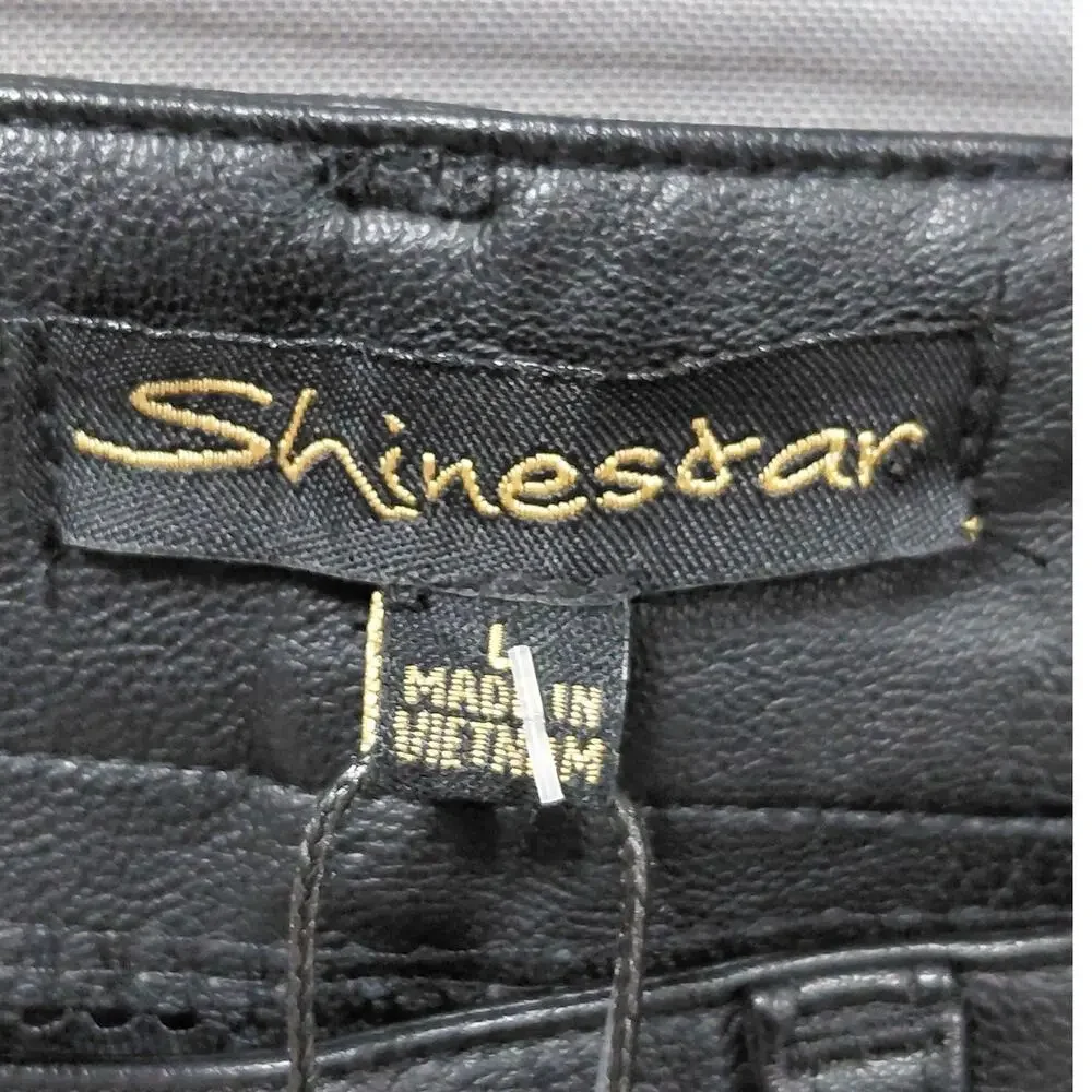 NWT Shinestar Vegan Black Bootcut Flare Lined Pants Women Size L